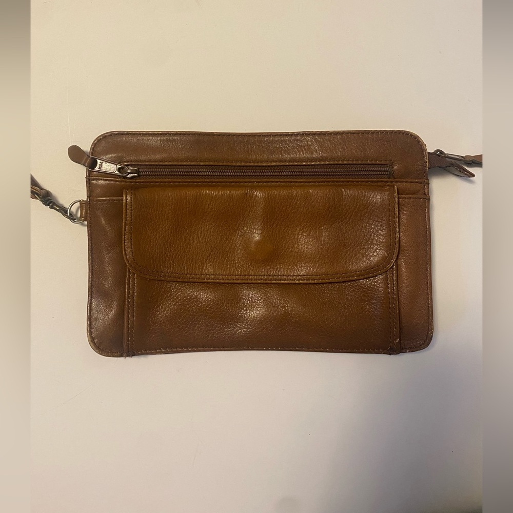 Small Brown Leather Wristlet Selva Brazil